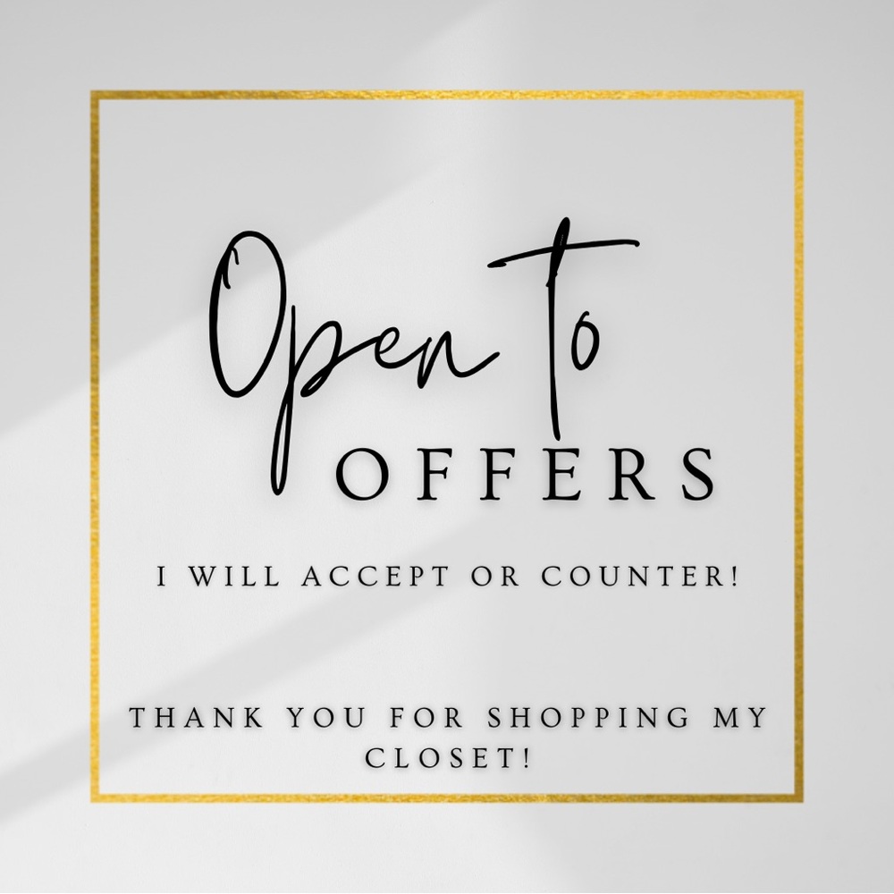 Open to Offers Sign with Gold Border